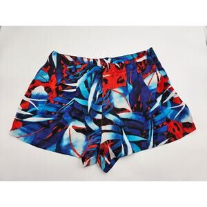 2B Bebe Women's 4 Multicolored High Waist Tropical Print Dress Satin Shorts